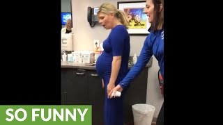 Orthodontics office pranks doctor with water breaking prank